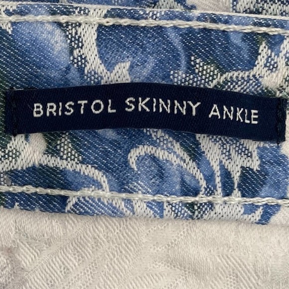 Charter Club Blue Floral Bristol Skinny Ankle Jeans - Picture 8 of 9